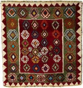 Shiraz Tappeto 60x60 Rosso (Iran) Annodato A Mano