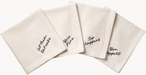 Set di 4 tovaglioli fatti a mano Quote