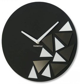 Elegante orologio in vetro acrilico nero, 30 cm