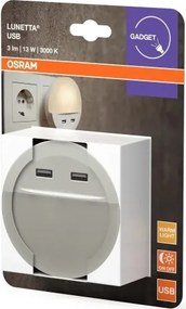 Osram - Luce notturna a LED da presa con sensore LUNETTA 2xUSB LED/13W/230V