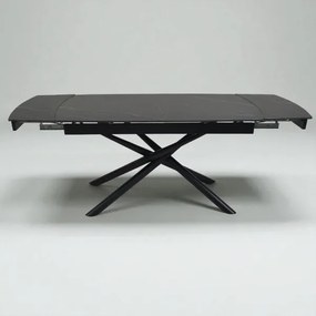 Tavolo allungabile 140-200x90 cm top marmo e gambe nere - VERAL