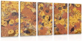 Quadri 5 pezzi – Astrazione ispirata a G. Klimt
