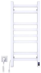 Scaldasalviette a pioli per bagno AVANGARD con termostato, 251 W / 230 V, 80,6 cm, IP44, bianco, sinistro