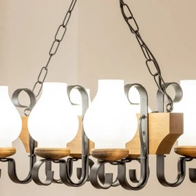 Brilagi - Lampadario a sospensione con catena QUEEN 6xE14/40W/230V faggio