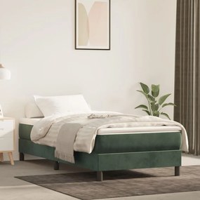 Materasso A Molle Verde Scuro 80x210x20 Cm İn Velluto /