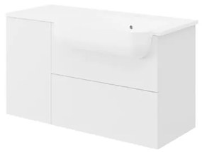 Mobile bagno con lavabo L 90 x H 50 x P 36.5 cm bianco, 1 anta 1 cassetto per vasca a destra Matrix