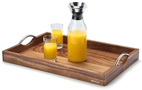 Continenta C4867 - Vassoio con manici in metallo 53x36 cm acacia