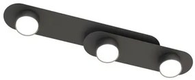 Lampada da soffitto in acciaio STILO 3 nera da interno 3xGX53