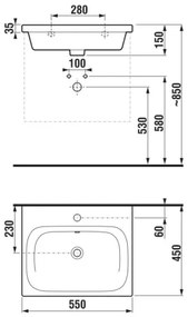 JIKA H8127127161041 - Lavabo sospeso MIO 55x45 cm ceramica nera opaca