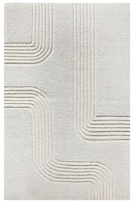 TOBIAS - tappeto in lana avorio con decoro