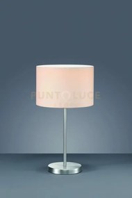 Hotel lampada da tavolo acciaio e paralume bianco h 55cm 1 luce att...