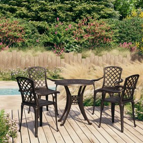 Set Da Bistrot 5 Pz İn Alluminio Pressofuso Bronzo /