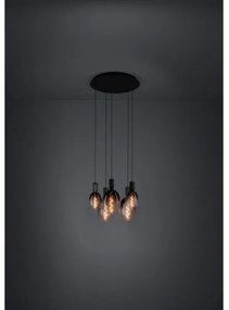 Eglo 390267 - Lampadario a sospensione con filo HUEBRO 5xE27/40W/230V nero