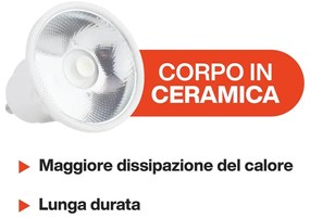Lampada LED GU10 8W angolo 12° Ceramic 105lm/W - No Flickering Colore Bianco Freddo 6.000K
