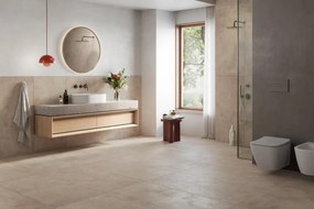Piastrella da pavimento e rivestimento interno 60 x 120 cm Sp. 9 mm rettificato Draft Warm in gres porcellanato smaltato opaco tortora traffico intenso (pei 4/5) R9 1.44 mq