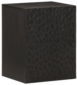 Mobile Da Bagno A Parete Nero 38x33x48 Cm Legno Massello Mango /