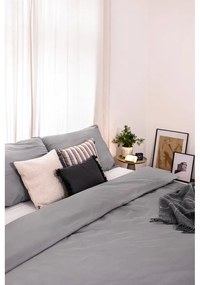 Biancheria da letto matrimoniale grigia in microsatin 200x200 cm Basic - Bonami Essentials