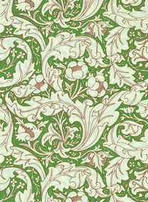 Morris & Co Carta da parati Bachelors Button - Leaf Green/ Sky