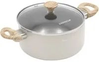 Casseruola 16 cm taupe scritta Cooking Therapy con coperchio