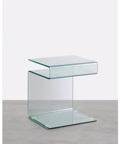 Tavolino Ausiliario Quadrato in Cristallo (42x38 cm) Erox Vetro - The Masie