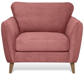 Poltrona in velluto a coste rosa Paris - Scandic