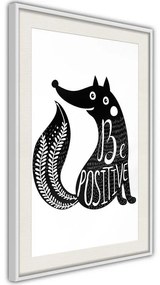 Poster  Positive Fox  Cornice Quadri Cornice d'oro con passe-partout, Larghezza x Altezza Home decor 20x30