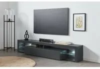 Mobile porta TV Dcolombin, Base porta TV, Credenza bassa da soggiorno a 1 anta, 100% Made in Italy, 200x40h35 cm, Antracite