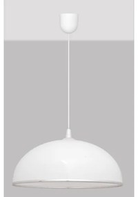 Lampadario su fune CIRCLE 1xE27/15W/230V bianco