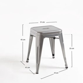 Sgabello Torix Piccolo - Grigio metallizzato