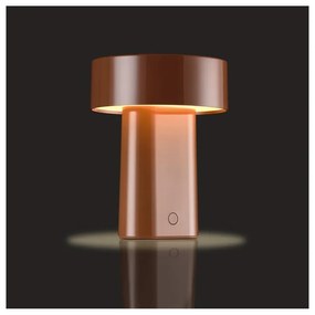 Lampada da tavolo LED marrone cognac in plastica (altezza totale 18 cm) Oblong – Zone