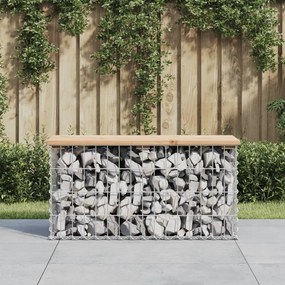 Panca giardino design gabbione 83x31,5x42cm legno massello pino
