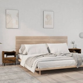 Comodini 2 Pz Rovere Fumo İn Legno Multistrato /
