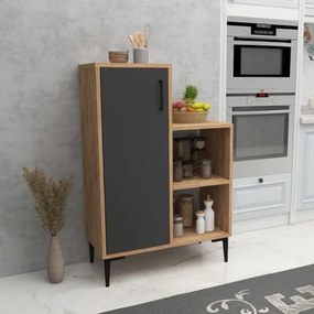 Mobile Da Cucina Multiuso Con Anta E Vani A Giorno Tea Rovere E Antracite