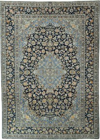 Kashan Tappeto 310x430 Blu (Iran) Annodato A Mano
