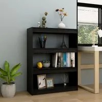 Libreria/Divisorio Nero 100x30x103 cm in Legno Massello di Pino cod mxl 19278