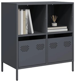 Credenza Antracite 68x39x73,5 Cm İn Acciaio Laminato A Freddo /