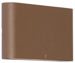 Lampada da parete per esterni moderna marrone ruggine 17,5 cm con LED IP65 - Batt