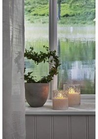 Candela di cera a LED bianca in vetro, altezza 12,5 cm Flamme Romb - Star Trading