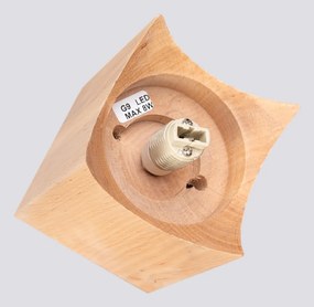 Plafoniera di colore naturale con paralume in vetro 12x12 cm Rayer – Sollux