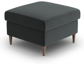 Poggiapiedi grigio scuro con rivestimento in velluto Kyoto – Cosmopolitan Design