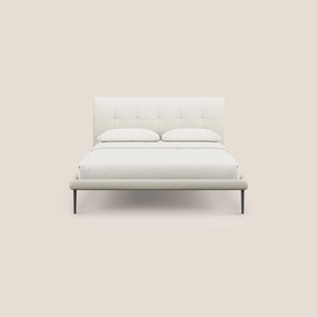 Midori letto imbottito trapuntato in ecopelle con piedini alti T04