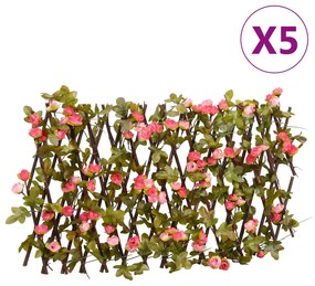 Traliccio Edera Artificiale Espandibile 5pz Rosa Scuro 180x20cm /