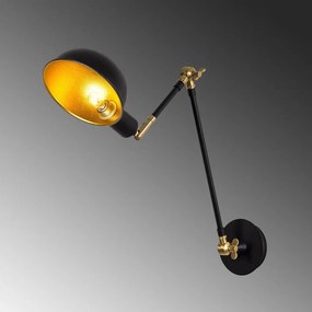 Lampada da parete in nero e oro ø 15 cm Sivani - Opviq lights