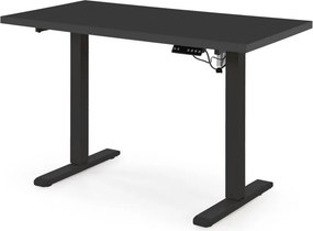 Scrivania regolabile B54 con piano nero e struttura nera – 120x60x75-120 cm