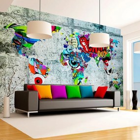 Fotomurale adesivo  Map  Graffiti  Larghezza x Altezza Home decor 147x105