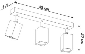 Sollux SL.1037 - Faretto KEKE 3xGU10/40W/230V quercia