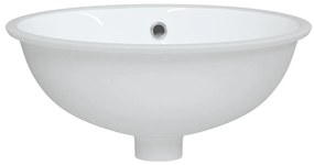 Lavandino da Bagno Bianco 43x35x19 cm Ovale in Ceramica