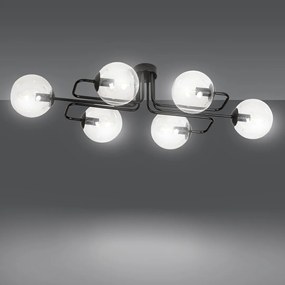 Lampadario da soffitto BRENDI 6 in acciaio e vetro 6xE14