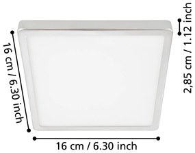 Plafoniera Moderna Fueva 5 In Acciaio Cromo Led Integrato 11W 3000K Ip44