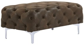 Pouf chesterfield in Microfibra aspetto Pelle invecchiata - EDWINA